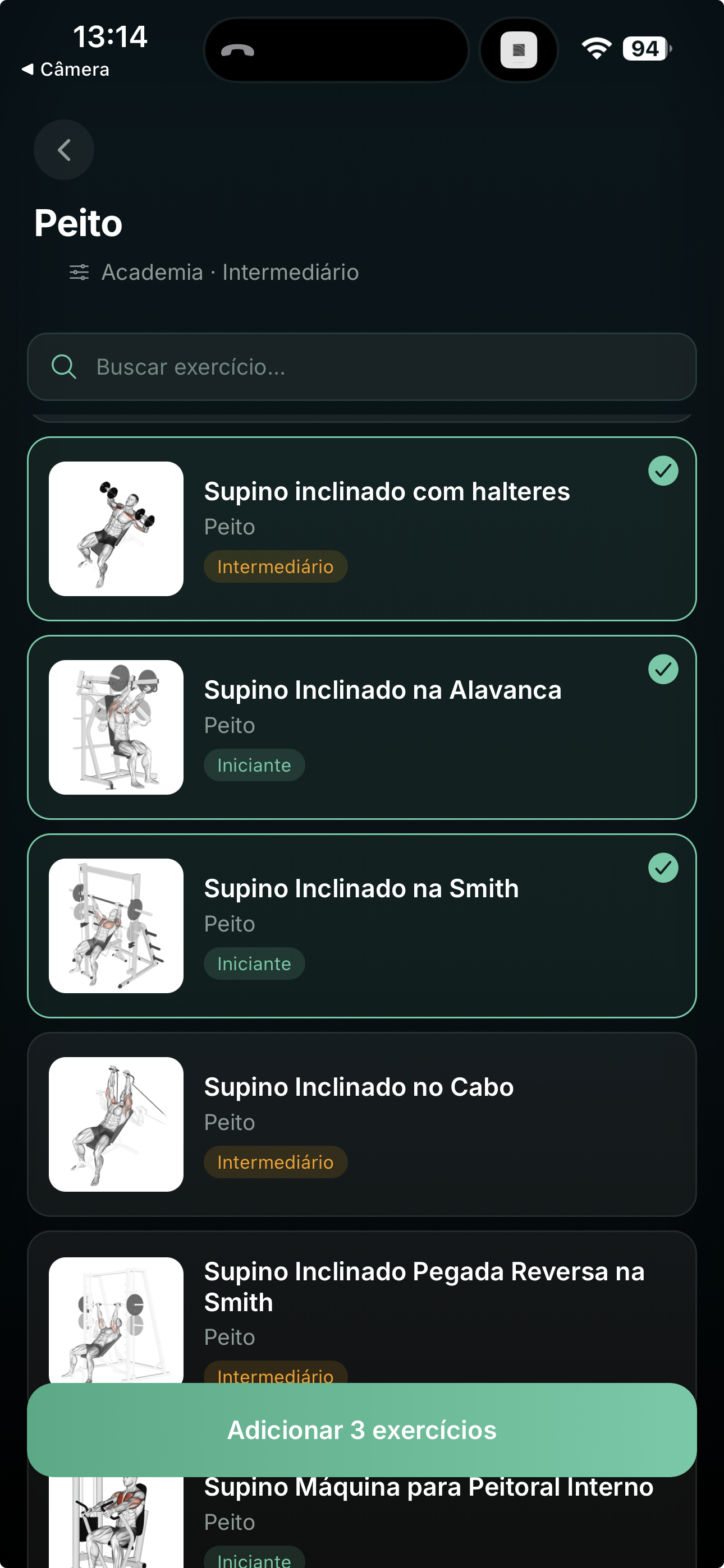 Plano de treino — passo 3