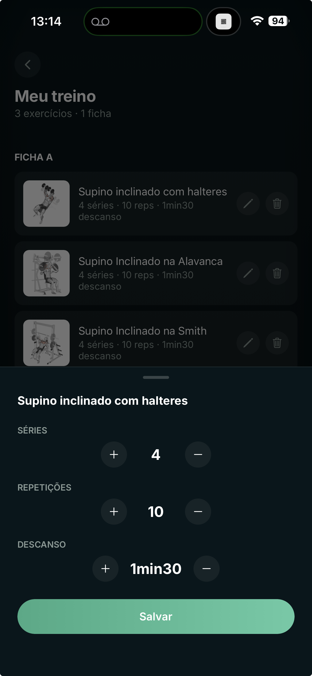 Plano de treino — passo 5